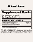 White label showing supplement facts for a 30 count bottle. Serving size is 1/4 tablet, servings per bottle are 200. Contains 10mg 7-hydroxymitragynine per serving. Other ingredients are listed at the bottom.