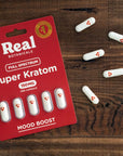 Kratom Capsules Spread out on Counter