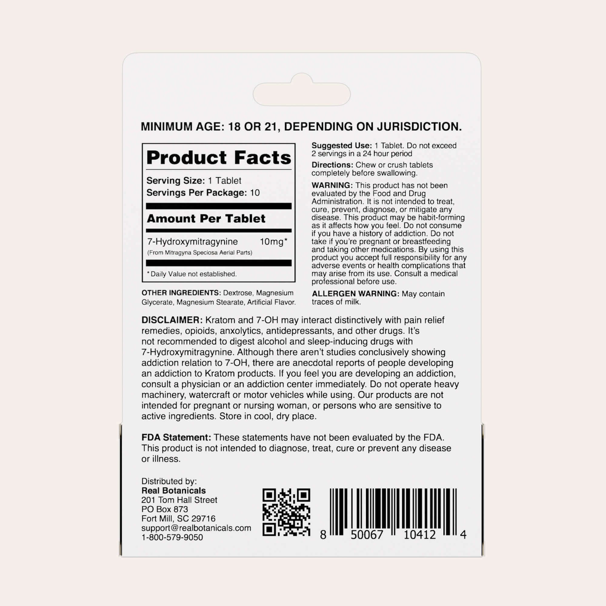 7-hydroxymitragynine tablets - 10mg - 10ct. Back