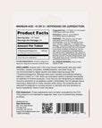 The back of a supplement package labeled Product Facts for 7-Hydroxymitragynine tablets, showing ingredients, dosage, warnings, disclaimers, manufacturer details, a barcode, and a QR code.