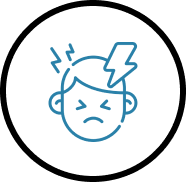 Lightning icon above a boy