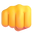 Yellow and orange foam roller on a white background