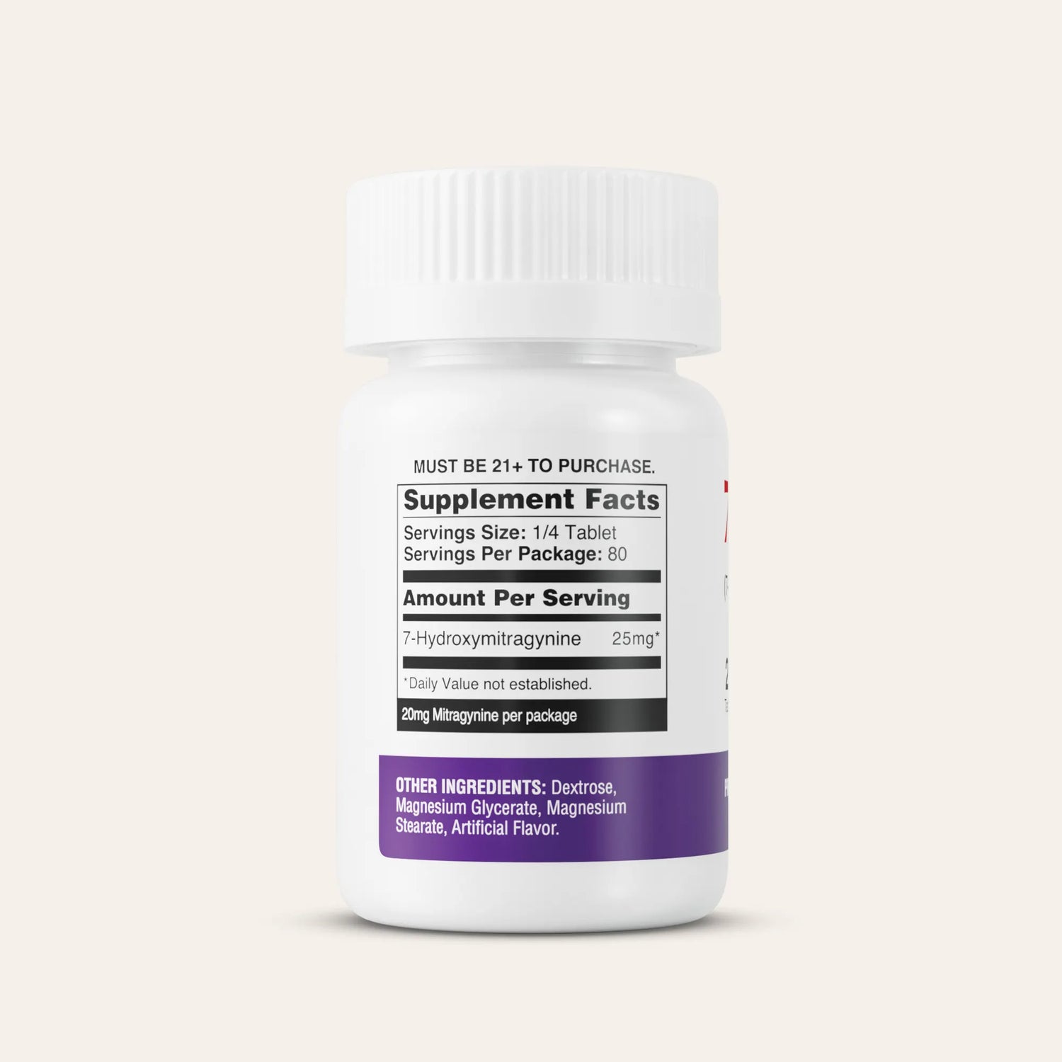 Supplement bottle with label on a white background