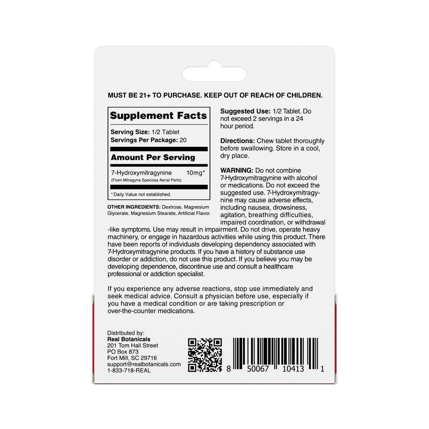 7-hydroxymitragynine 20mg 10 back of box