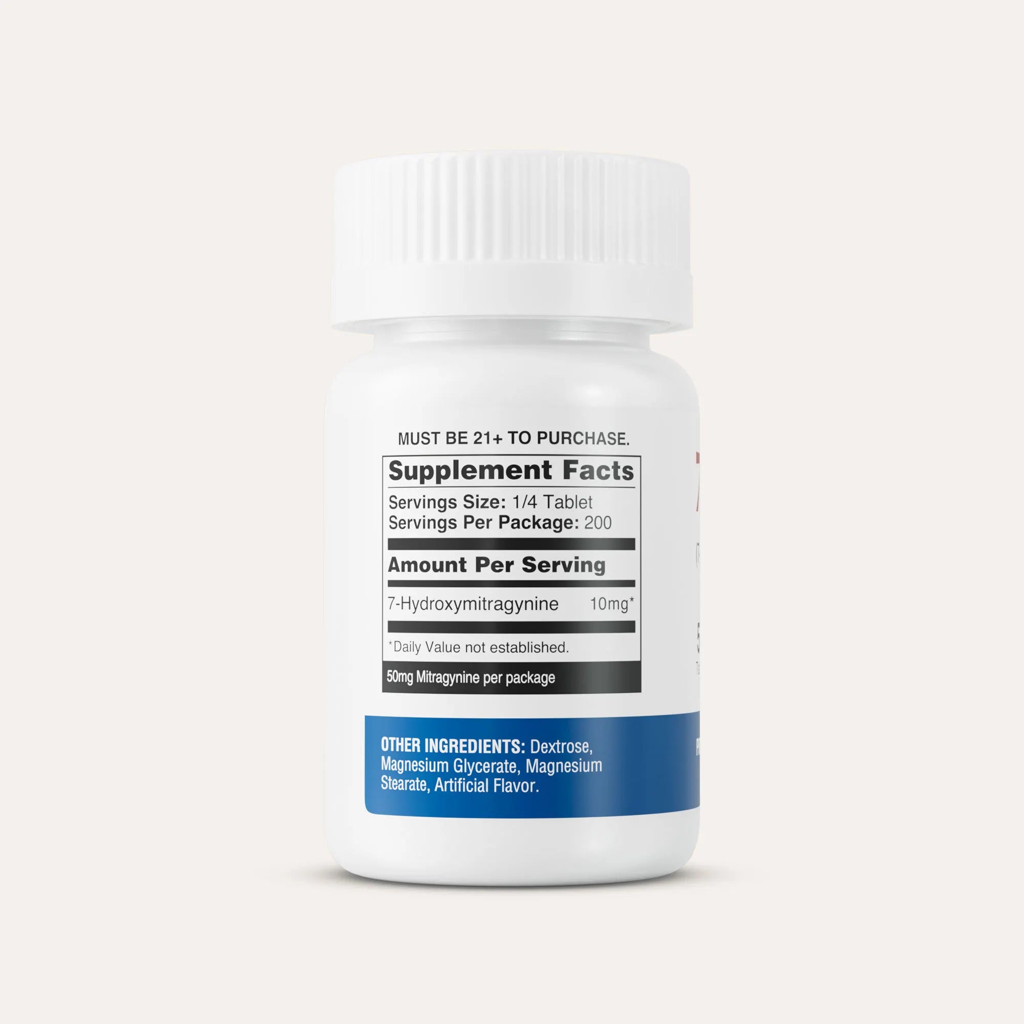 Supplement bottle with label on a white background