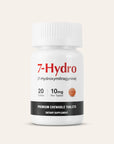 Supplement bottle labeled '7-Hydro' on a beige background