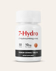 Supplement bottle labeled '7-Hydro' on a beige background