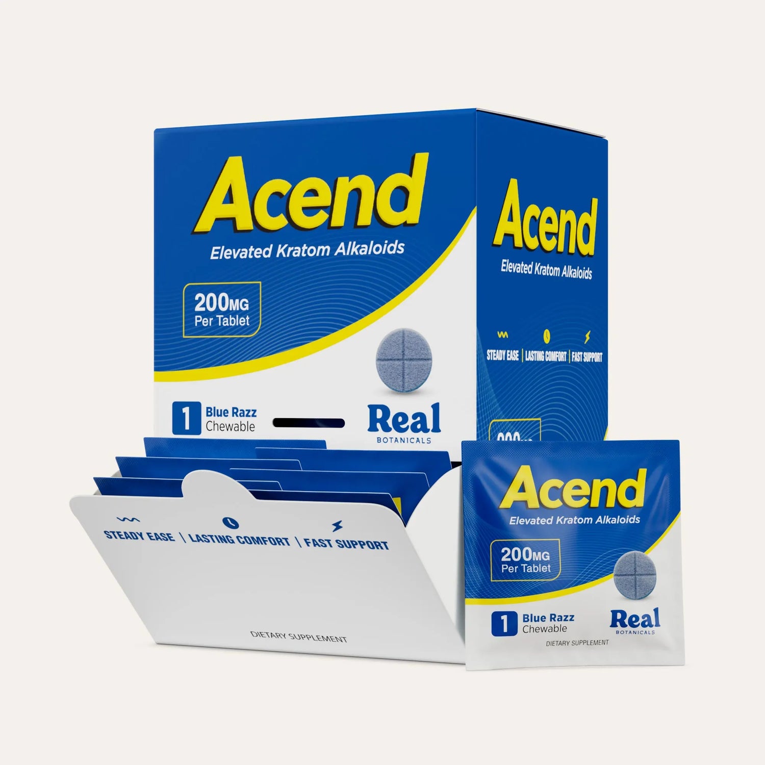 Acend Kratom Tablet - Blue Razz - 200mg - 1ct.