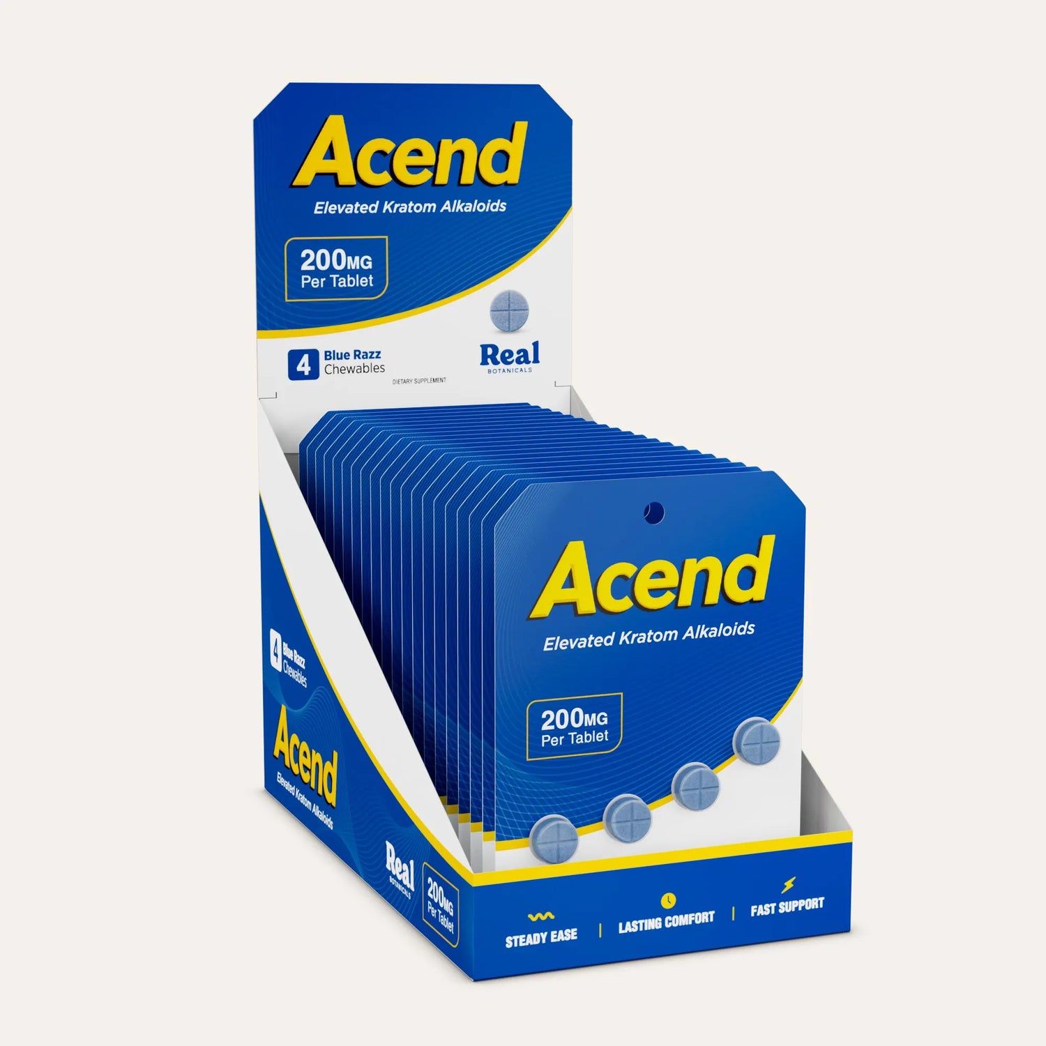 Acend Kratom Tablet - Blue Razz - 200mg - 4ct.