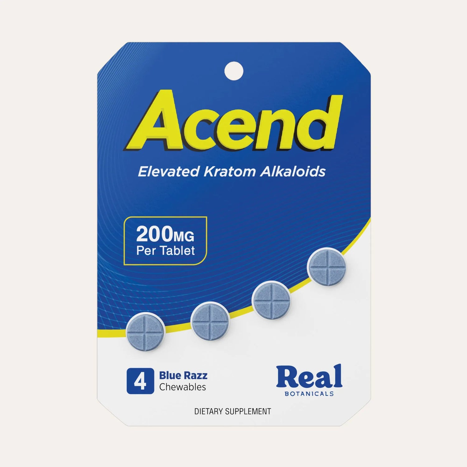 Acend Kratom Tablet - Blue Razz - 200mg - 4ct.