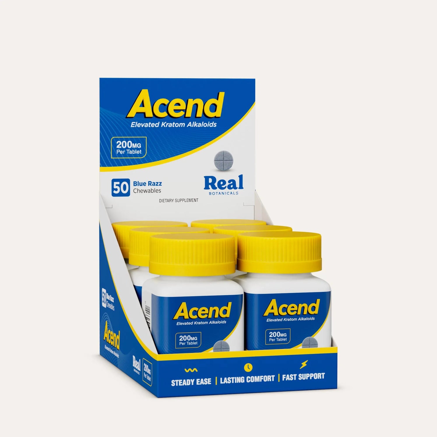 Acend Kratom Tablet - Blue Razz - 200mg - 50ct.