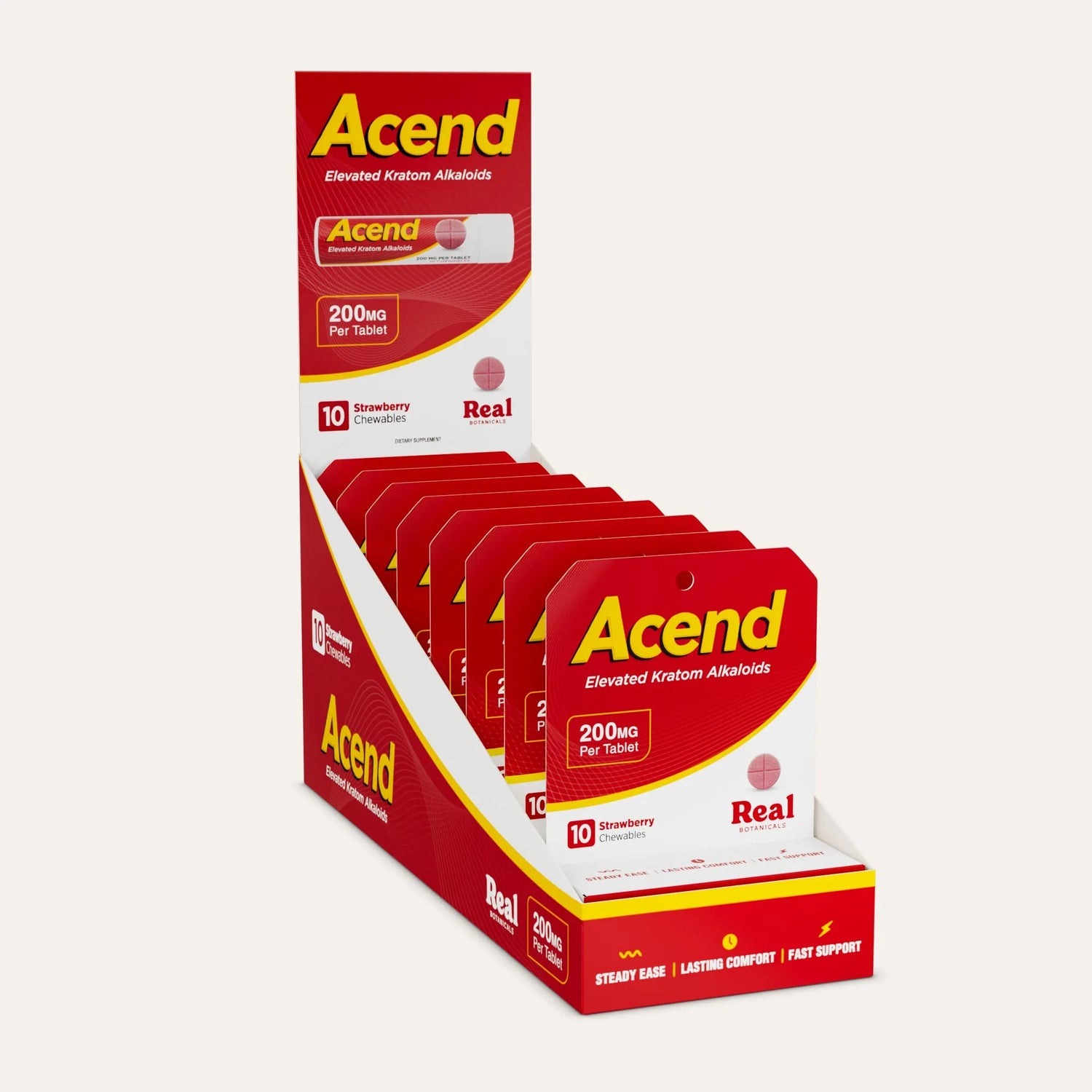 Acend Kratom Tablet - Strawberry - 200mg - 10ct.