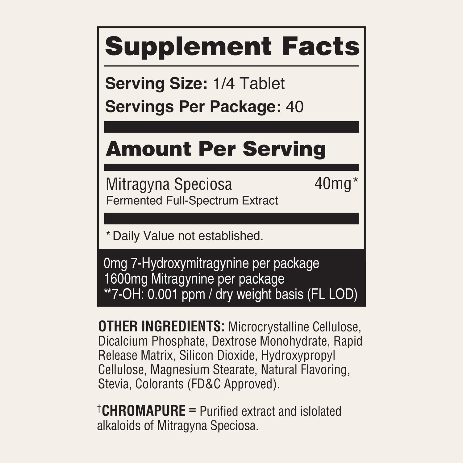 Acend Supplement Facts 