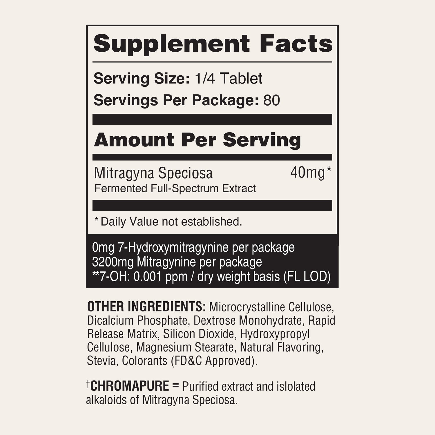 Acend Supplement Facts 