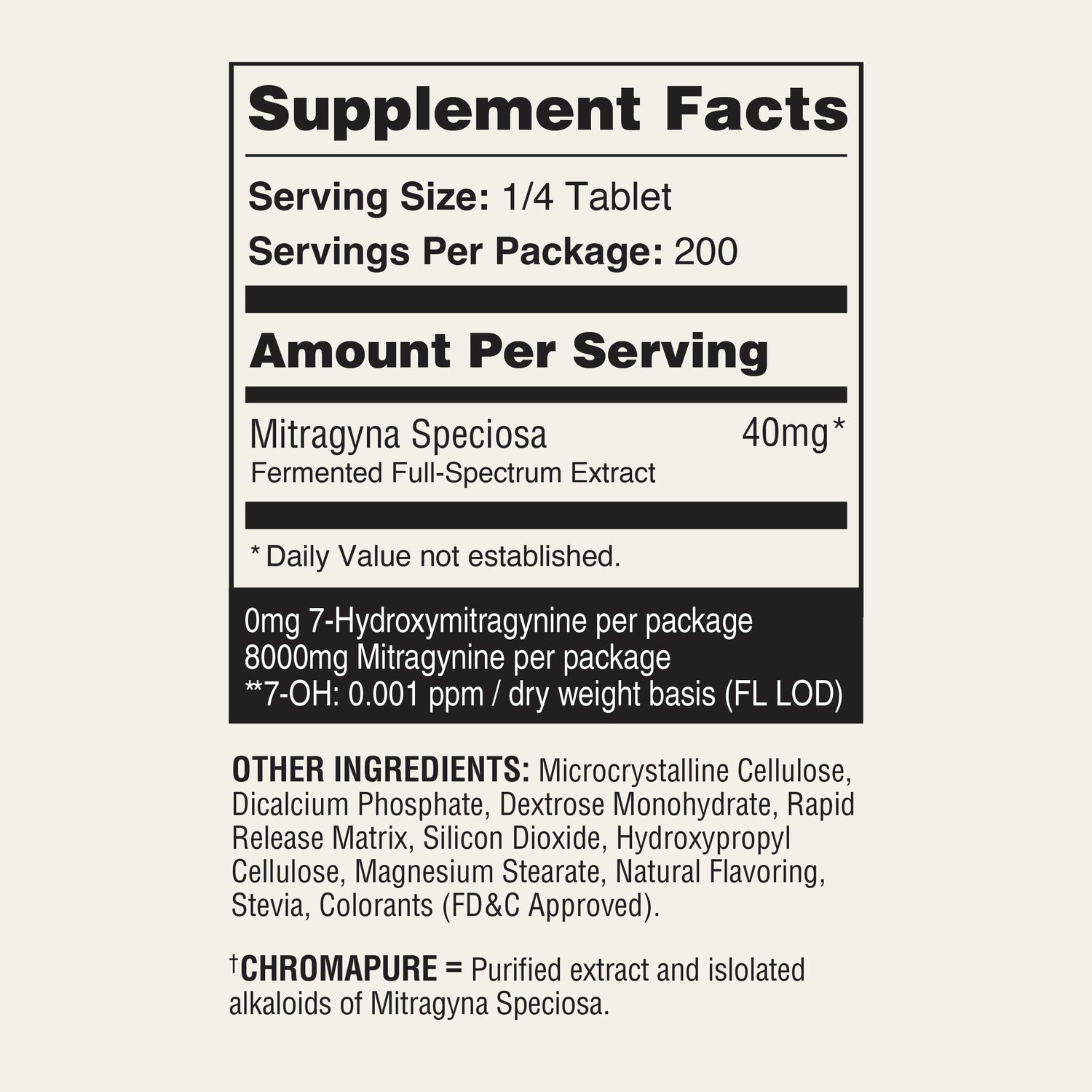 Acend Supplement Facts 