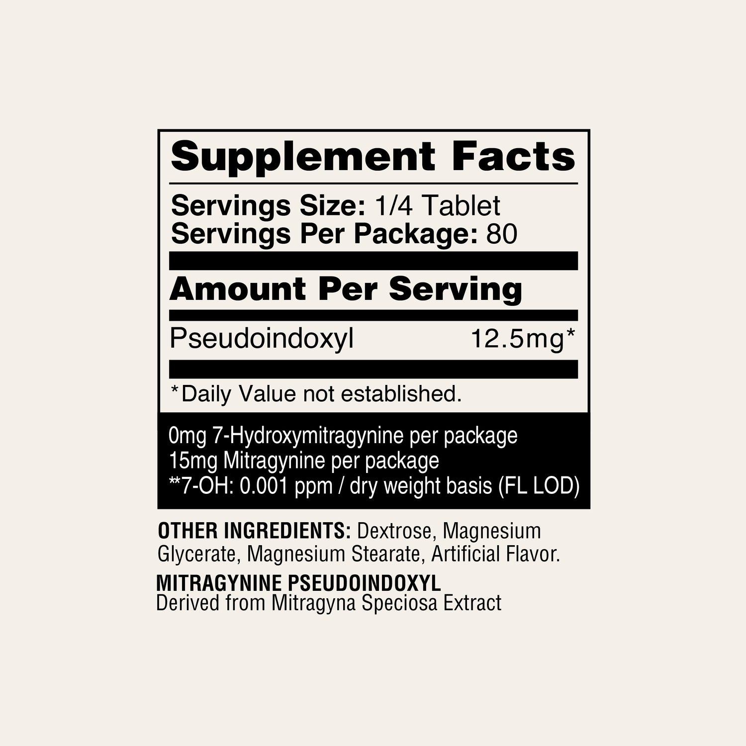 Pseudo Supplement Facts 