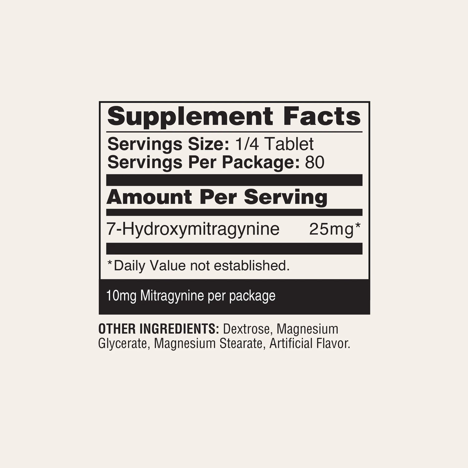 Supplement facts label with detailed information on a white background