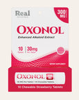 Oxonol dietary supplement packaging with red and white design