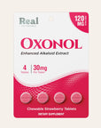Oxonol dietary supplement package with pink and white design